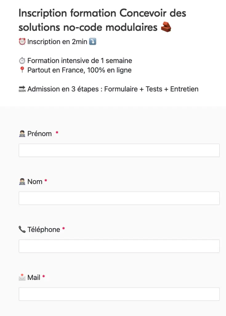 processus accompagnement qualiopi sur airtable