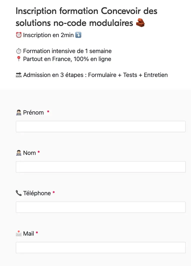 processus accompagnement qualiopi sur airtable