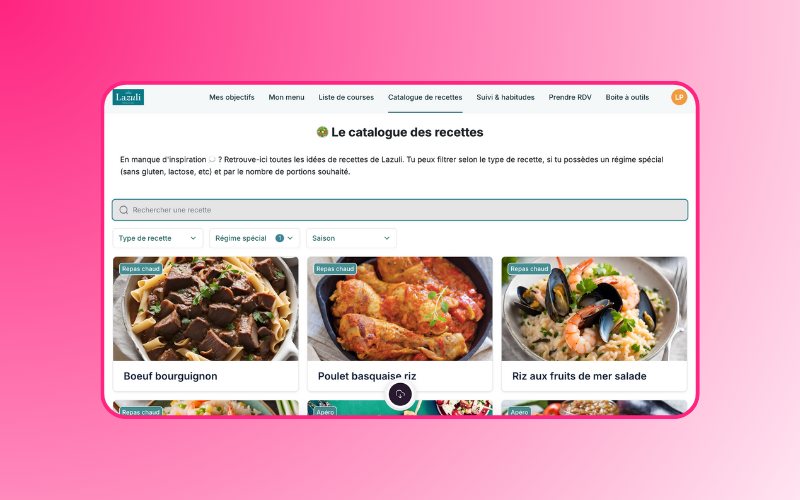 26 application de nutrition softr