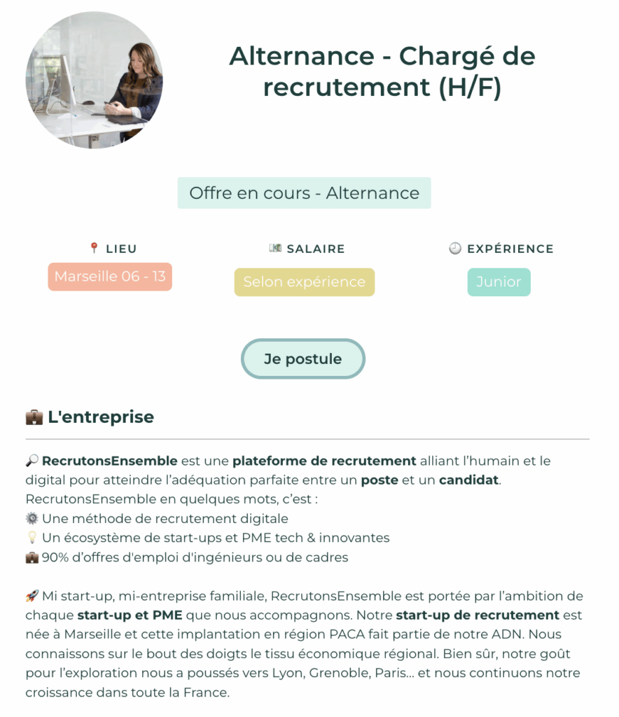 offre candidat avec airtable softr