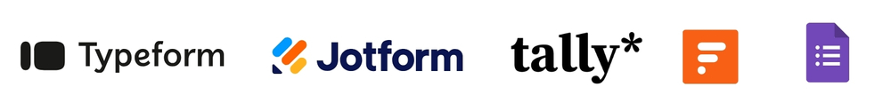 Typeform · Google Forms · Tally · Jotform · Formaloo
